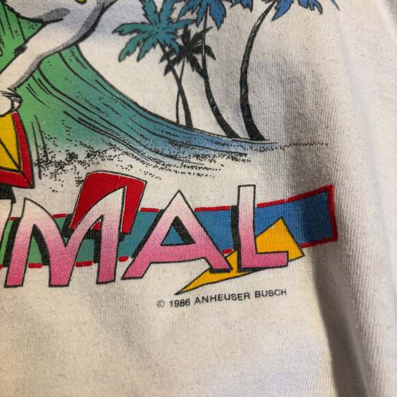 80s Bud Light Spuds Mackenzie white shirt - Picture 3 of 5